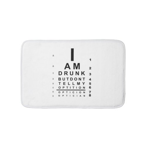 Funny drunk eye chart bath mat