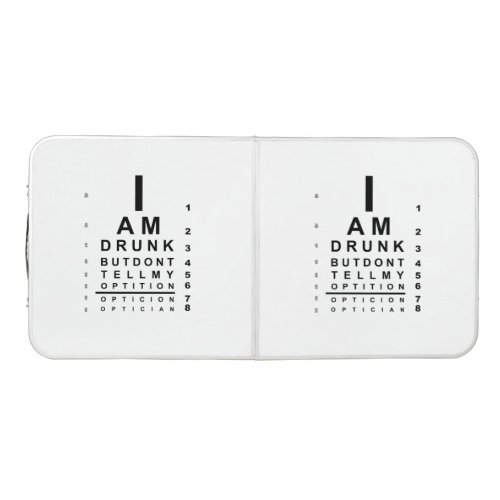 Funny drunk eye chart beer pong table