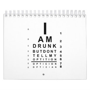 Funny drunk eye chart calendar