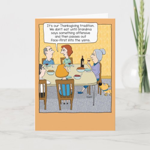 Funny Drunk Grandma Thanksgiving Card