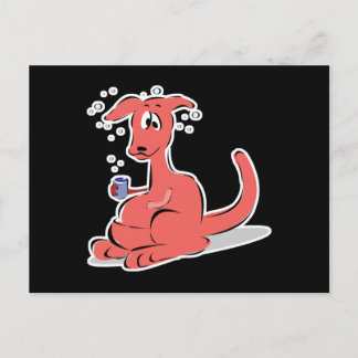 funny drunk kangaroo postcard
