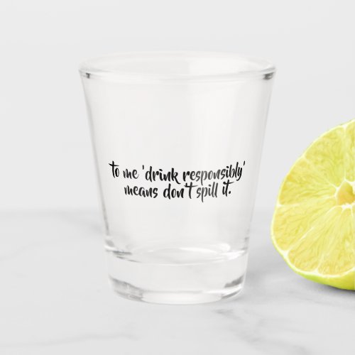 Funny Drunk Quote  Drink Responsibly Shot Glass