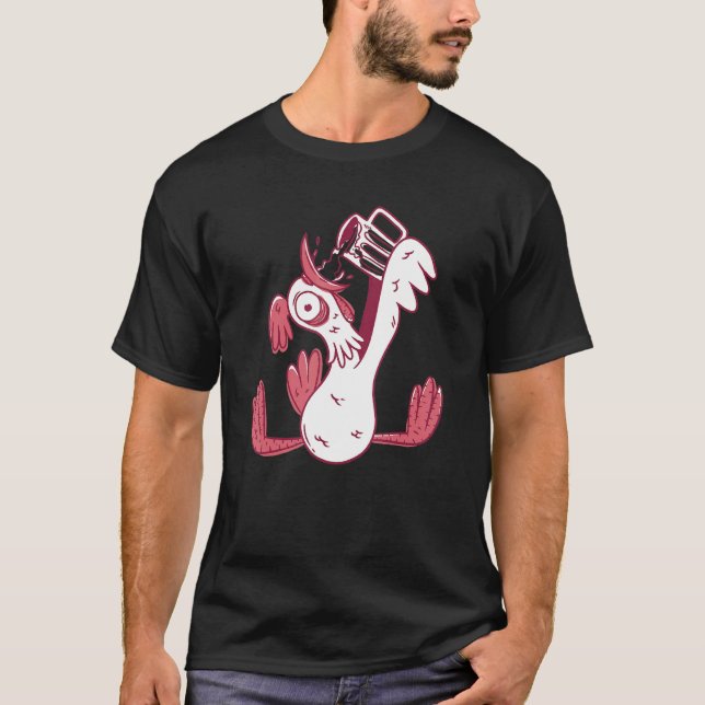 Funny Drunk Rooster For Feminist Dad Regulate Your T-Shirt (Front)