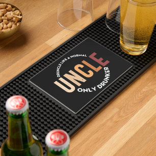 Funny drunk Uncle word art Bar Mat