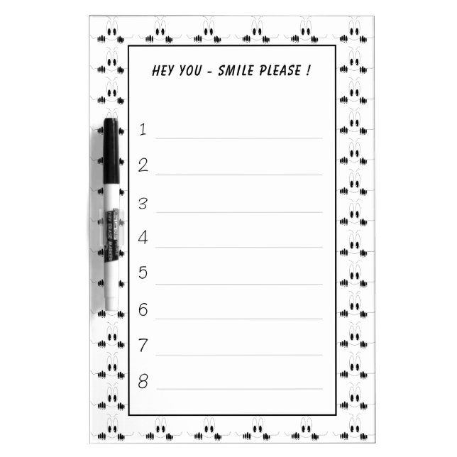 Funny Dry Erase Board with Playful Eyes - Smile (Front)