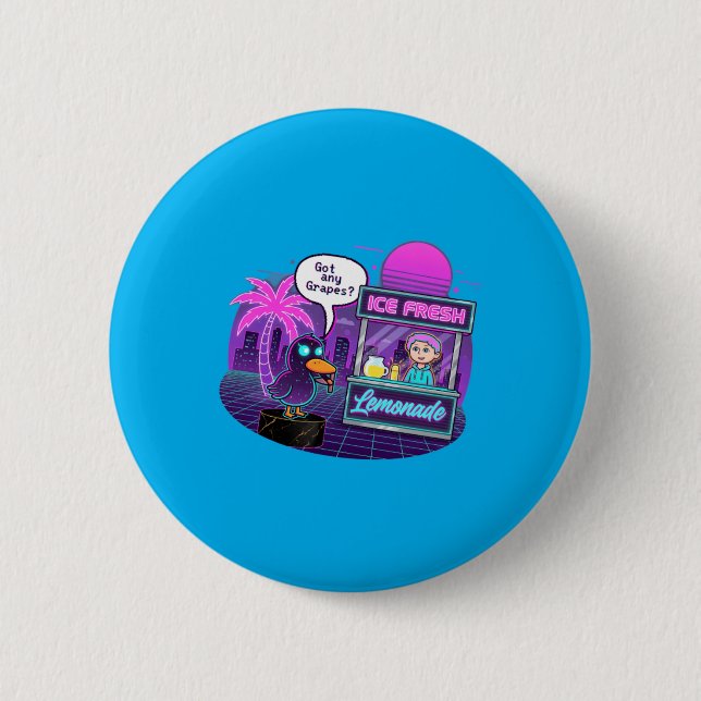 Funny Duck At Lemonade Stand Asking Gs Button (Front)