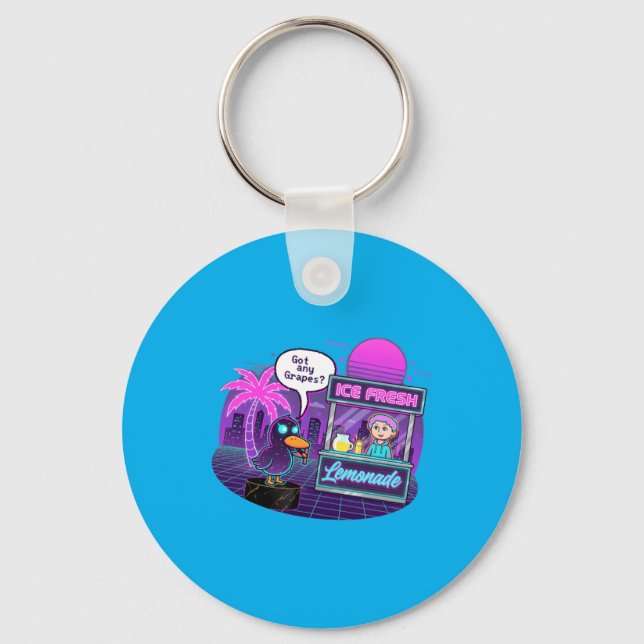 Funny Duck At Lemonade Stand Asking Gs Keychain (Front)