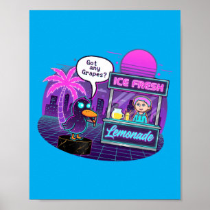 Funny Duck At Lemonade Stand Asking Gs Poster