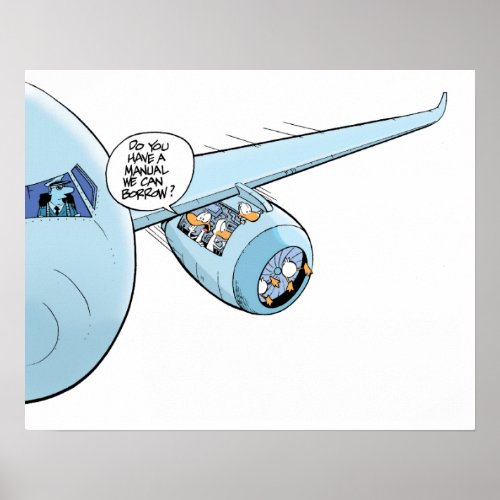 Funny Duck Aviation Cartoon Poster