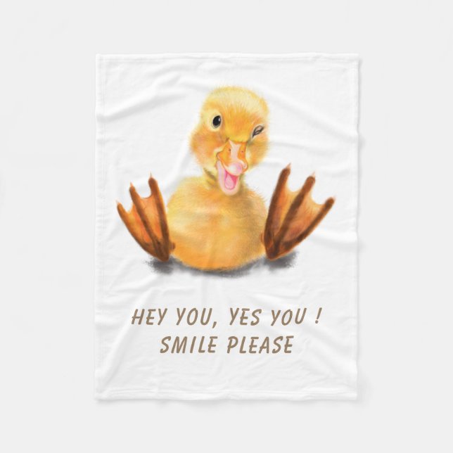 Funny Duck Baby Fleece Blanket (Front)