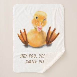 Funny Duck Baby Sherpa Blanket