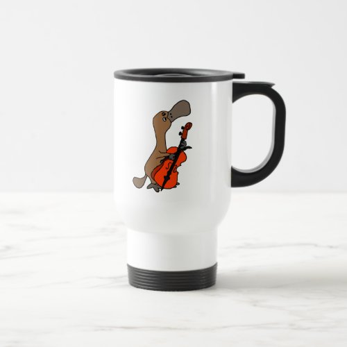 Funny Duck_billed Platypus playing Cello Music Travel Mug