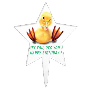 Funny Duck Birthday Cake Topper