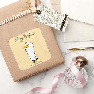 Funny Duck Birthday Sticker – Personalized Gift