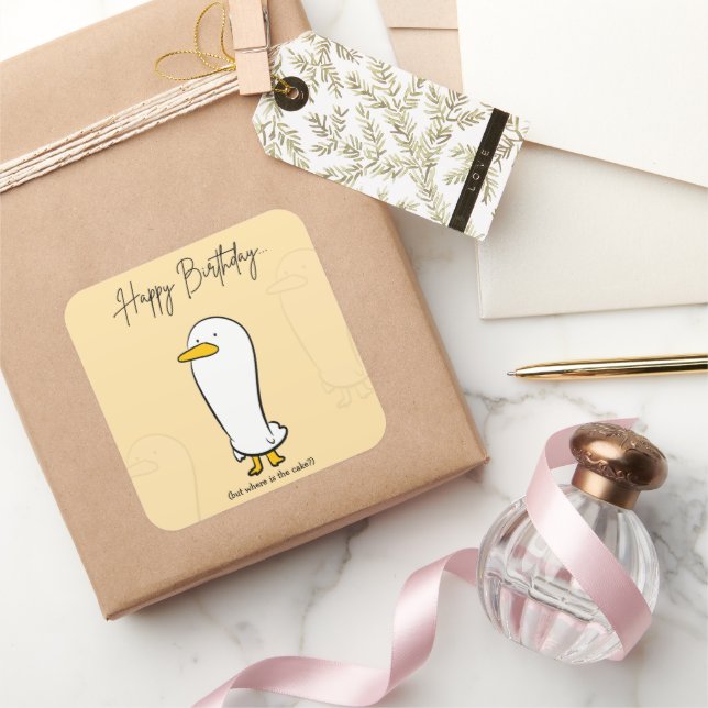 Funny Duck Birthday Sticker – Personalized Gift (Gifting)
