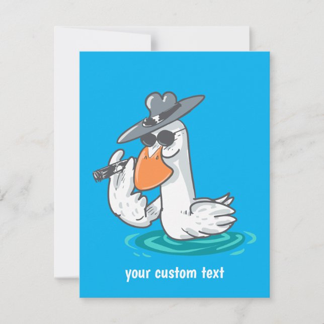 funny duck boss cartoon thank you card (Front)