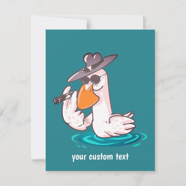 funny duck boss cartoon thank you card (Front)