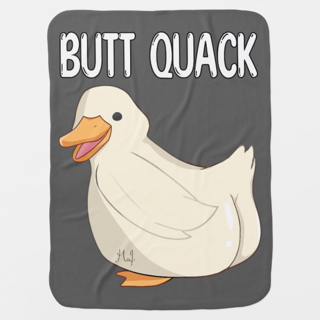 Funny Duck Butt Quack Pun Baby Blanket (Front)