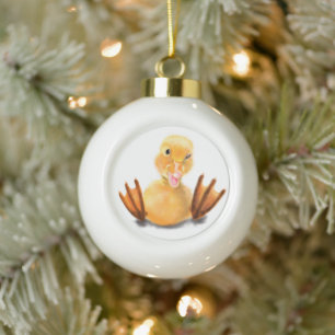 Funny Duck Christmas Ornament
