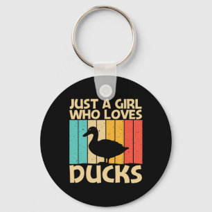 Funny Duck Design For Girls Kids Duck Farmer Hunti Keychain