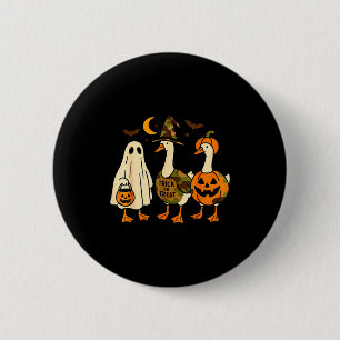 Funny Duck Duck Boo Halloween Costume Duck  Button