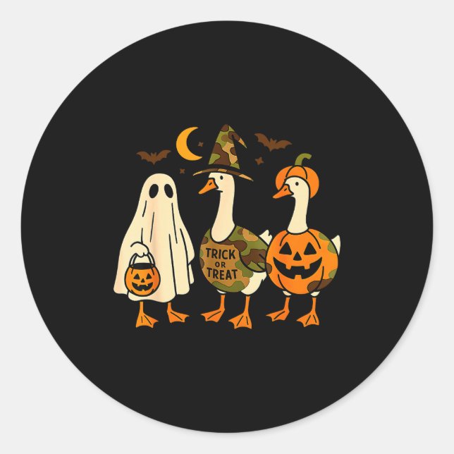 Funny Duck Duck Boo Halloween Costume Duck  Classic Round Sticker (Front)