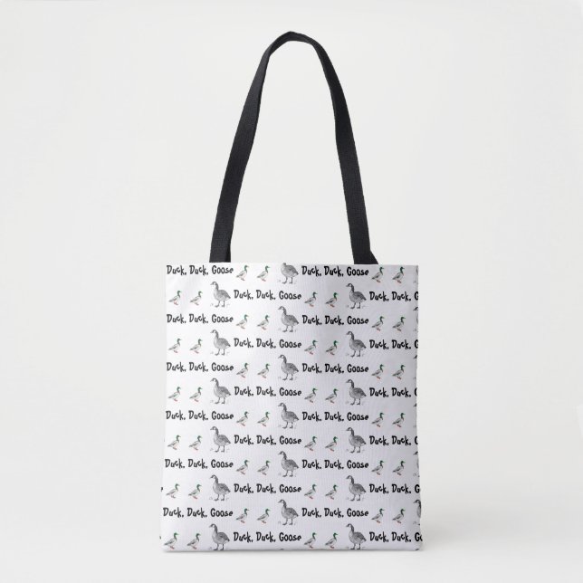 Funny Duck Duck Goose Cartoon, Kids Game Pun Tote Bag (Front)