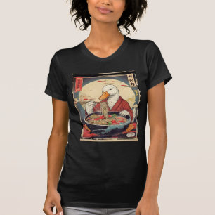 Funny Duck Eating Ramen Japanese Art  T-Shirt