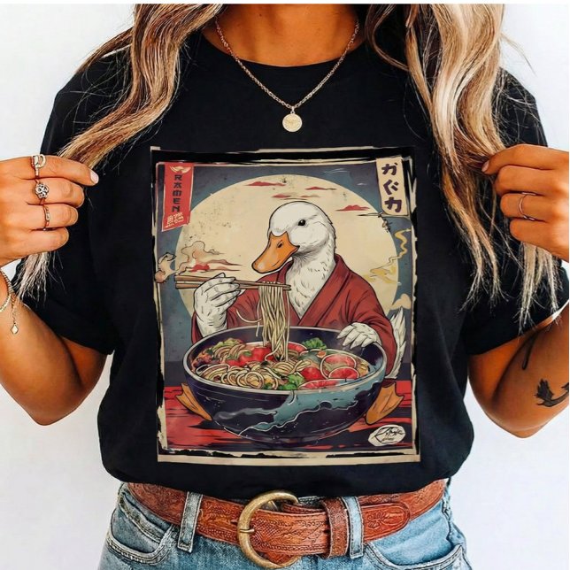 Funny Duck Eating Ramen Japanese for students  T-Shirt (Creator Uploaded)