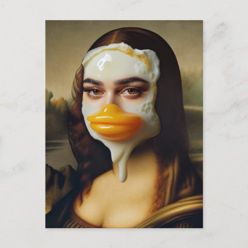 Funny Duck Face Egg Mona Postcard