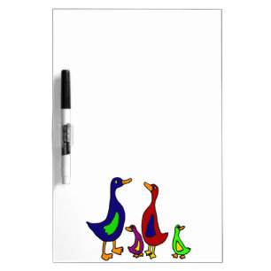 Funny Duck Family Cartoon Dry-Erase Board