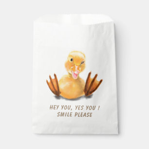 Funny Duck Favor Bag Smile - Custom Text