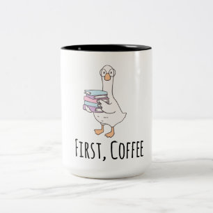 Funny Duck "First Coffee" Mug – Cute Morning Coffe