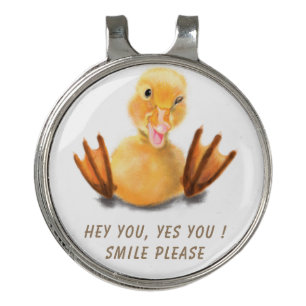 Funny Duck Golf Hat Clip Ball Marker - Custom Text