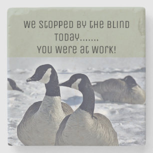 Funny Duck Goose Hunting Stone Coaster