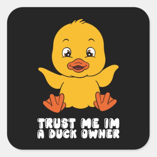Funny Duck Graphic Square Sticker