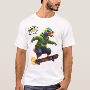 Funny Duck Graphic Tee for Skaters & Trendy Vibes
