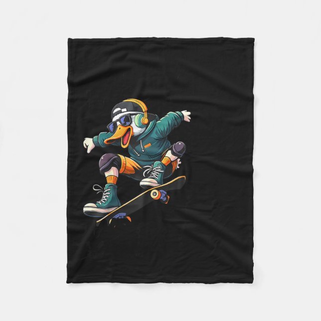 Funny Duck Graphic Tees Men Women Teens Funny Quot Fleece Blanket (Front)