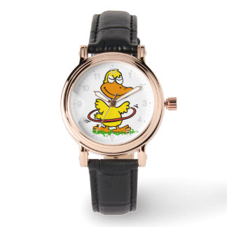 Funny duck hula hoop | Choose background color Watch