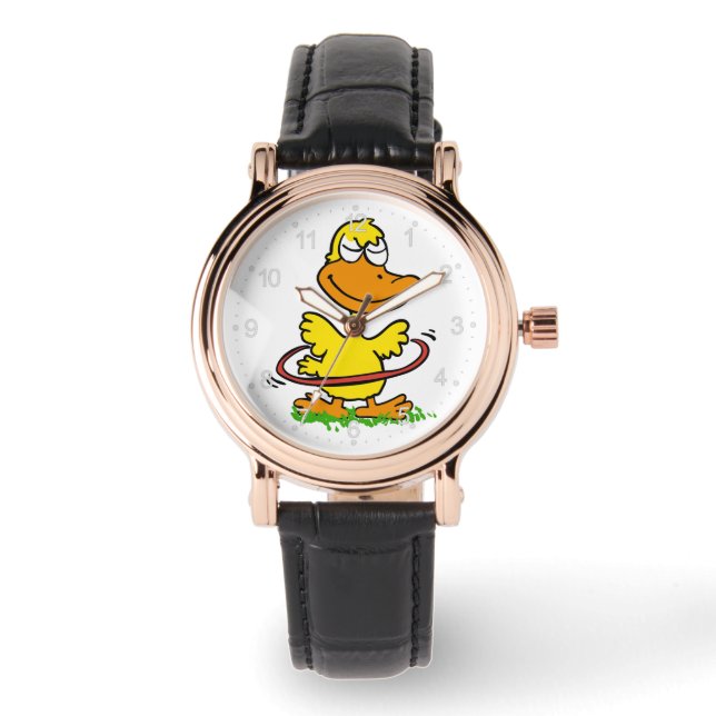 Funny duck hula hoop | Choose background color Watch (Front)