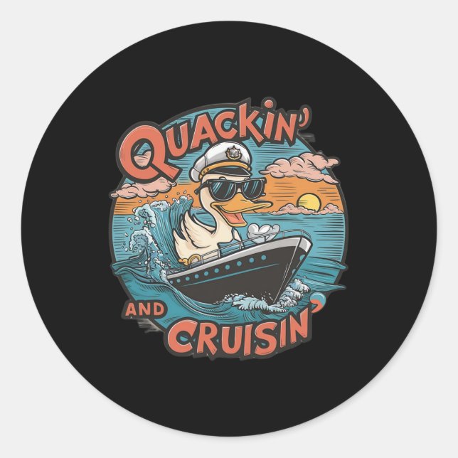 Funny Duck Hunting Hiding  Classic Round Sticker (Front)