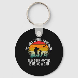 Funny Duck Hunting With Dad Dog Design For Duck Hu Keychain