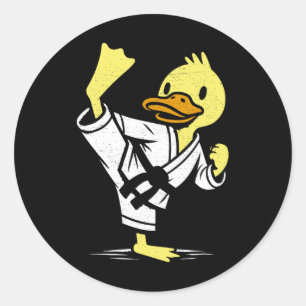 Funny Duck Karate Martial Arts Memes Co. Duck Kara Classic Round Sticker