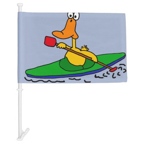 Funny Duck Kayaking Car Tag Car Flag