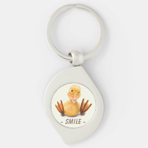 Funny Duck Keychain Smlie - Custom Text