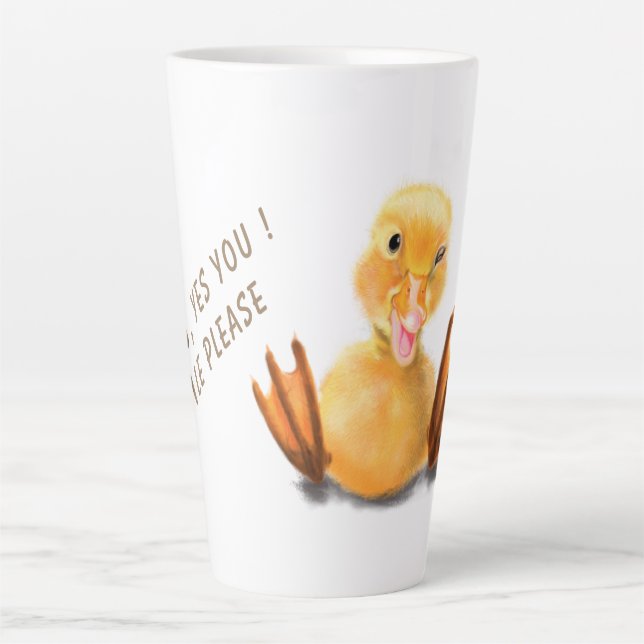 Funny Duck Latte Mug Custom Text (Front)
