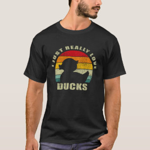 Funny Duck lovers I Really Love Ducks Retro Mallar T-Shirt