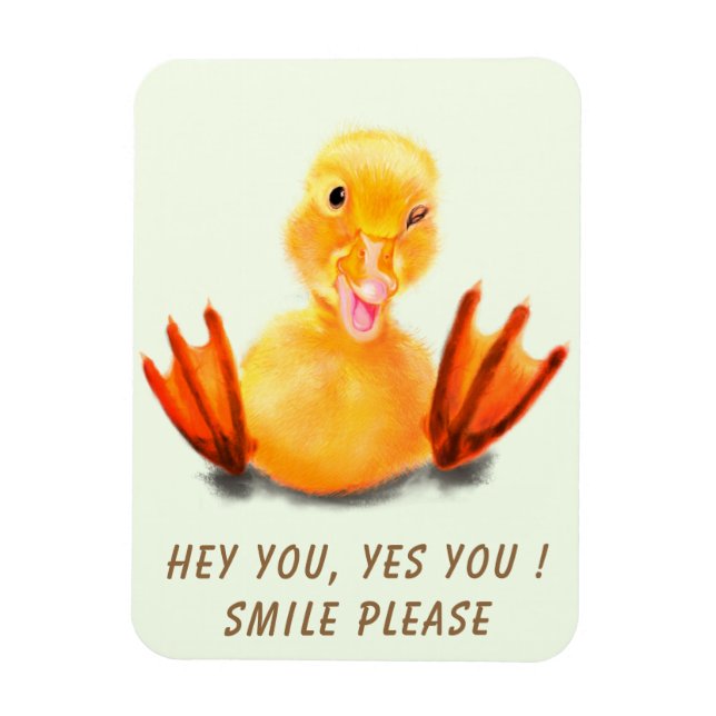 Funny Duck Magnet - Custom Text (Vertical)