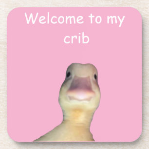 Funny Duck Meme – “Welcome to My Crib” Cute Animal Beverage Coaster