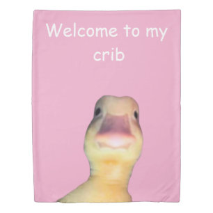 Funny Duck Meme – “Welcome to My Crib” Cute Animal Duvet Cover